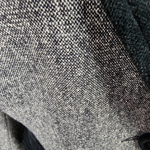 Vintage Louben Wool Tweed Blazer Velvet Accents Black White Size 10 - Picture 6 of 13